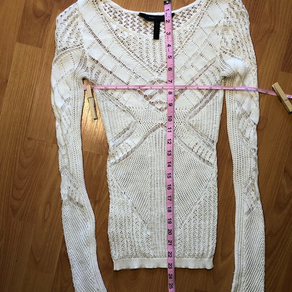 Semi Sheer knit body contouring stretch long sleeve - Picture 10 of 12